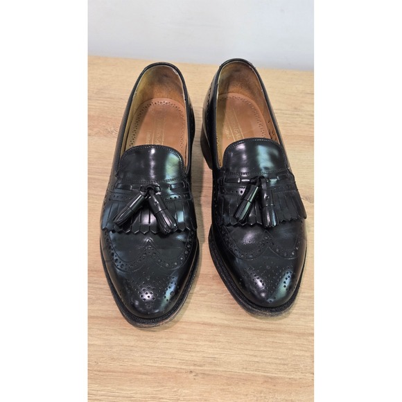 Johnston & Murphy Limited Wingtip Tassel Kiltie Loafers Mens 7 D/B Black Leather main image 4